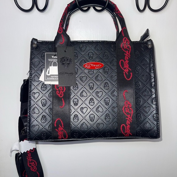 NWT Ed Hardy Black Patterned Bag - Picture 5 of 8